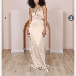 Revelry Gold Champagne “Dylan” dress. Size 6 petite. New with tags.